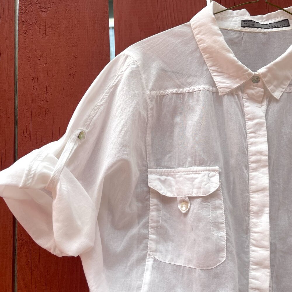 ZARA BACIK COTTON BUTTOM DOWN SHORT SLEEVERS SHIRT M - Picture 5 of 10